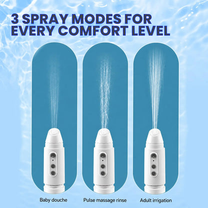 3 Spray Modes for Every Comfort Level - Baby Douche, Pulse Massage Rinse, Adult Irrigation