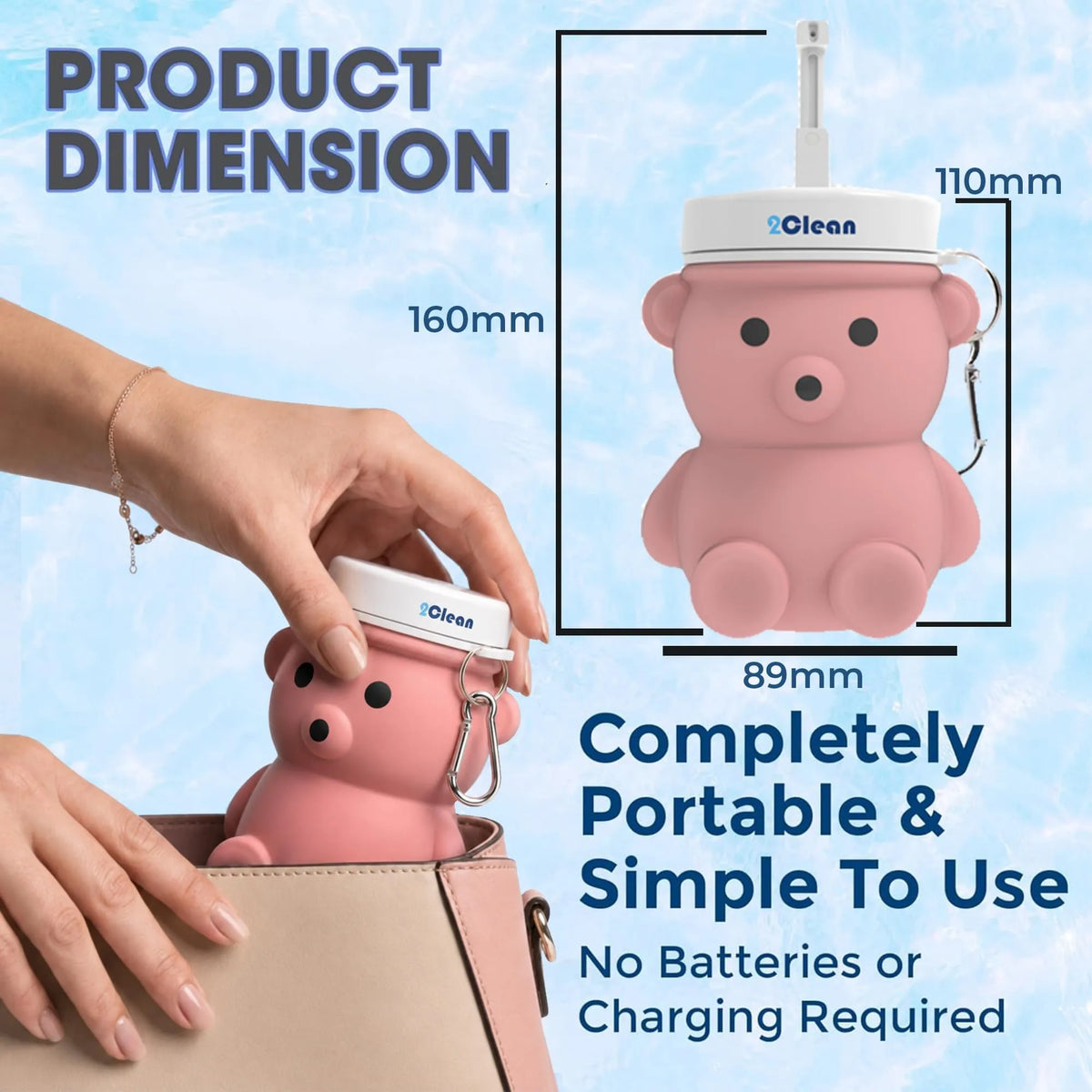 Product Dimensions - 160mm by 89mm, Collapsible to 110mm, No Batteries Required