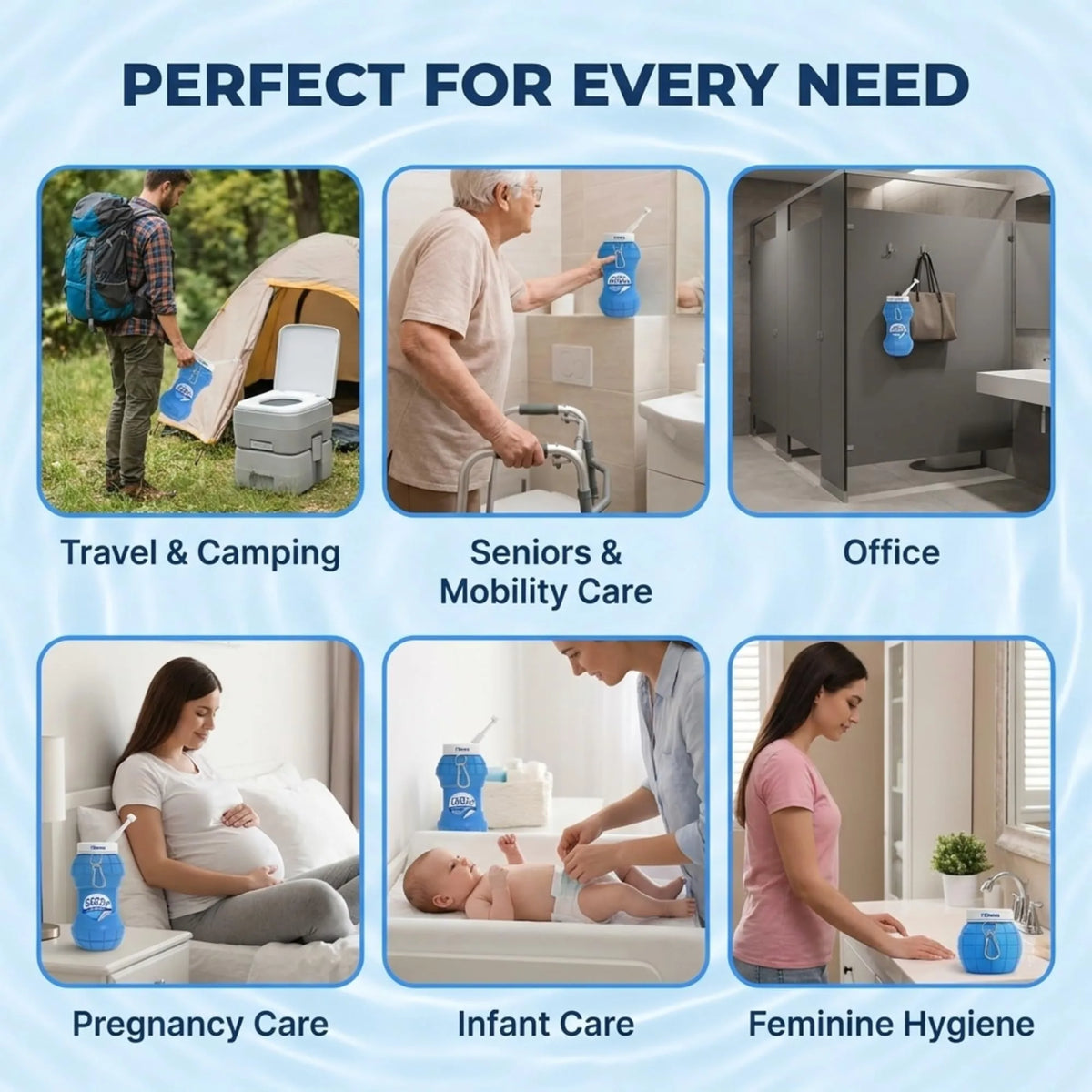 Multifunctional Portable Bidet for Travel, Seniors, Office, Pregnancy, Infant, Feminine Hygiene